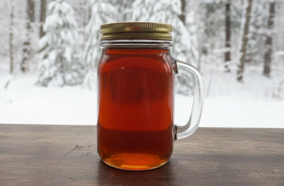 Mason Jar with Handle 16oz Grade A Dark Maple Syrup